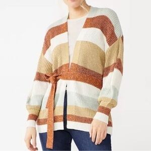 Nine West - Balloon Sleeve Front Tie Cardigan